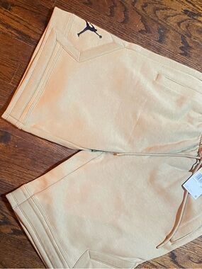 Jordan Tan Fleece Drawstring Shorts with Jumpman Tag